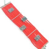 Tibetan Style 13-strand Beaded Bracelet Orange