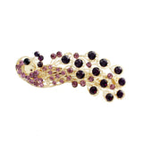Czech Rhinestone Peacock Hair Barrette Topaz