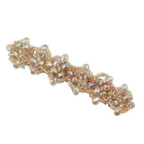 Beaded Crystal Floral Princess Barrette Gray