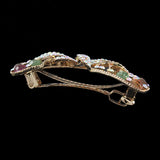 Gold Finish Rhinestone Bow Full-size Barrette