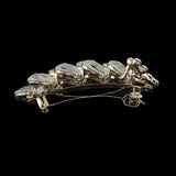 Gold Finish Peacock Princess Barrette w/ Large Rhinestones Purple