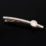 Clear Rhinestone Princess Hair Barrette with Pink Pearl Disc