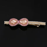 Gray Rhinestone Bow and Pearl Hair Barrette