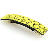 Crystalmood Cellulose Acetate Rectangle Floral Hair Barrette w/ Rhinestones