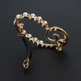 Rhinestone & Pearl Heart Princess Small Hair Barrette
