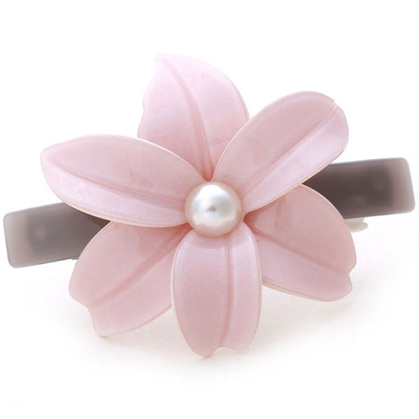 Crystalmood Cellulose Acetate Flower w/ Pearl Hair Barrette