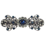 Vintage Filigree Bow Hair Barrette w/ Rhinestones