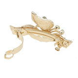Black Enamel Leaves w/ Rhinestones Princess Hair Barrette