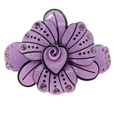 Crystalmood Cellulose Acetate Flower w/ Rhinestones Hair Barrette Cream