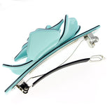 Crystalmood Cellulose Acetate Blooming Rose Hair Barrette Peach
