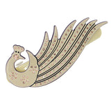 Crystalmood Cellulose Acetate Peacock Hair Barrette w/ Rhinestones Cream