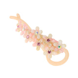 Crystalmood Cellulose Acetate Floral Twist Hair Barrette w/ Rhinestones Green