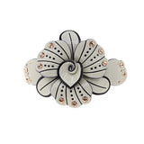Crystalmood Cellulose Acetate Flower w/ Rhinestones Hair Barrette Cream
