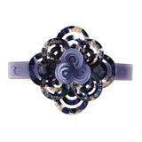 Crystalmood Cellulose Acetate Circle Floral Hair Barrette w/ Rhinestones