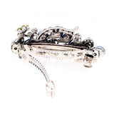 Peacock Rhinestone Hair Barrette Dark Blue