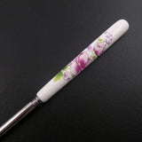 Porcelain China and Stainless Steel Chopstick Hair Stick 8.75