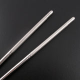 Brushed Stainless Steel Hollow Chopstick Hair Stick  8.8 In [Pair]