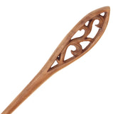 Machine Carved Vintage Wood Hair Stick for DIY Peachwood