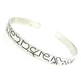 Tibetan Silver Filigreed Mantra Thin Cuff Bracelet 0.25