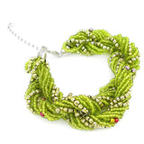 Tibetan Style Handmade Beaded 18-strand Twist Bracelet Blue