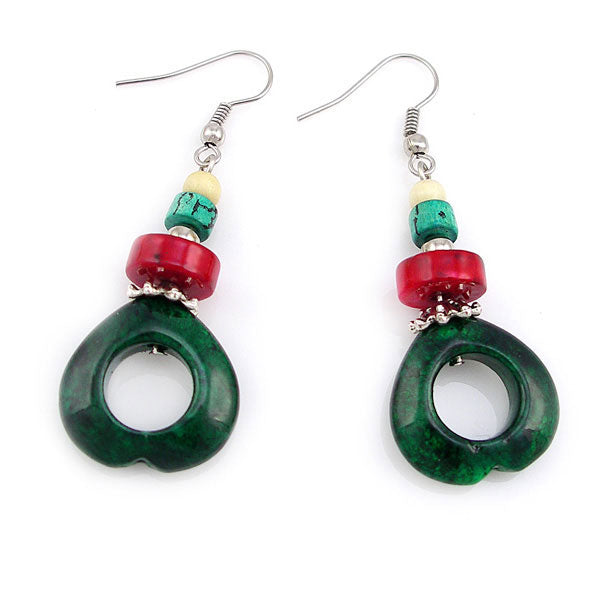 Tribal Colored Wood Earrings