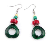 Tribal Colored Wood Earrings