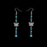 Tibetan Style Butterfly Earrings Blue