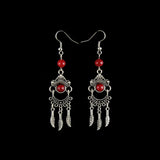 Tibetan Style Earrings Red