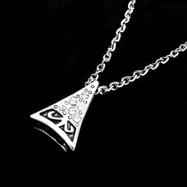 Rhinestone Tower Pendant Tibetan Silver Necklace