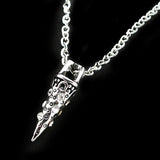 Rhinestone Cone Pendant Tibetan Silver Necklace