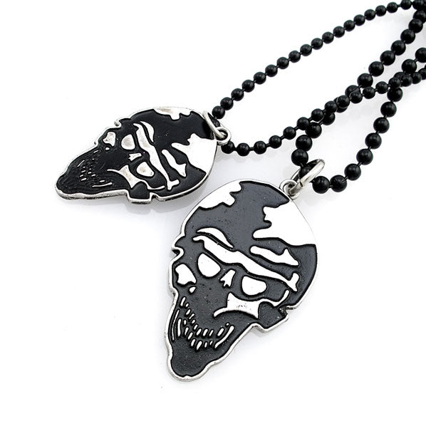Lover's Necklace and Bracelet with Skull Pendant