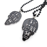 Lover's Necklace and Bracelet with Skull Pendant