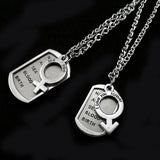 Lover's Double Pendant Necklaces M and F