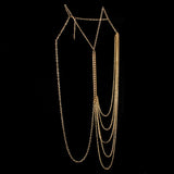 Unbalanced Metal Draped Bodychain Body Chain