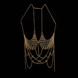 Gold Finish Dress Style Body Chain Bodychain