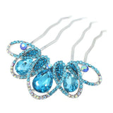 Rhinestone French Twist Up-do Comb with Large Teardrops Clear