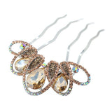 Rhinestone French Twist Up-do Comb with Large Teardrops