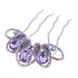 Rhinestone French Twist Up-do Comb with Large Teardrops Champagne