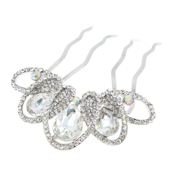 Rhinestone French Twist Up-do Comb with Large Teardrops