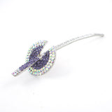 Lavender Disk Czech Crystal Rhinestone Hair Stick 5.35 in