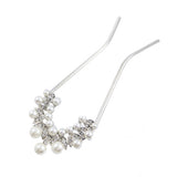 Czech Rhinestone & Pearl 2-Prong Bridal Hair Stick Fork