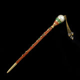 LUX Enamel Hair Stick with Pearl and Swarovski Crystal Tassels
