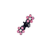 Pink Rhinestone Floral Mini Hair Claw