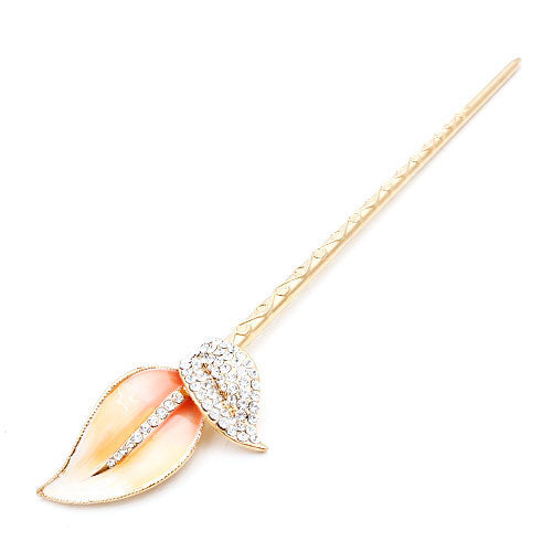 LUX Swarovski Rhinestone Enamel Leaves Hair Stick