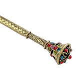 Antique Brass Finish Hair Stick with Rhinestones