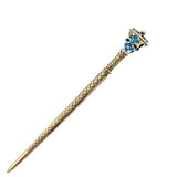 Antique Brass Finish Hair Stick with Rhinestones