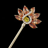 LUX Swarovski Rhinestone Peacock Hair Stick Champagne