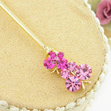 LUX Swarovski Rhinestone Butterflies Hair Stick Pink