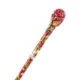 Cloisonne Enamel Butterfly Hair Stick with Rhinestones