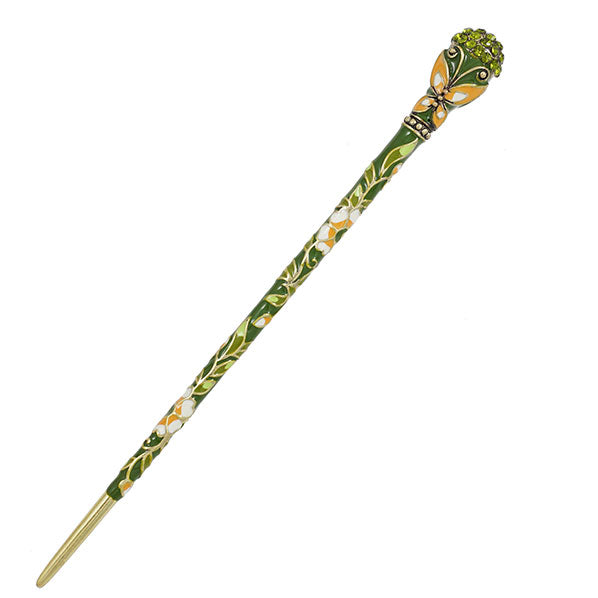 Cloisonne Enamel Butterfly Hair Stick with Rhinestones Royal Blue